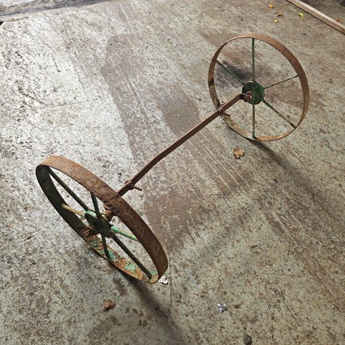 Vintage metal wheels spoked - metal,